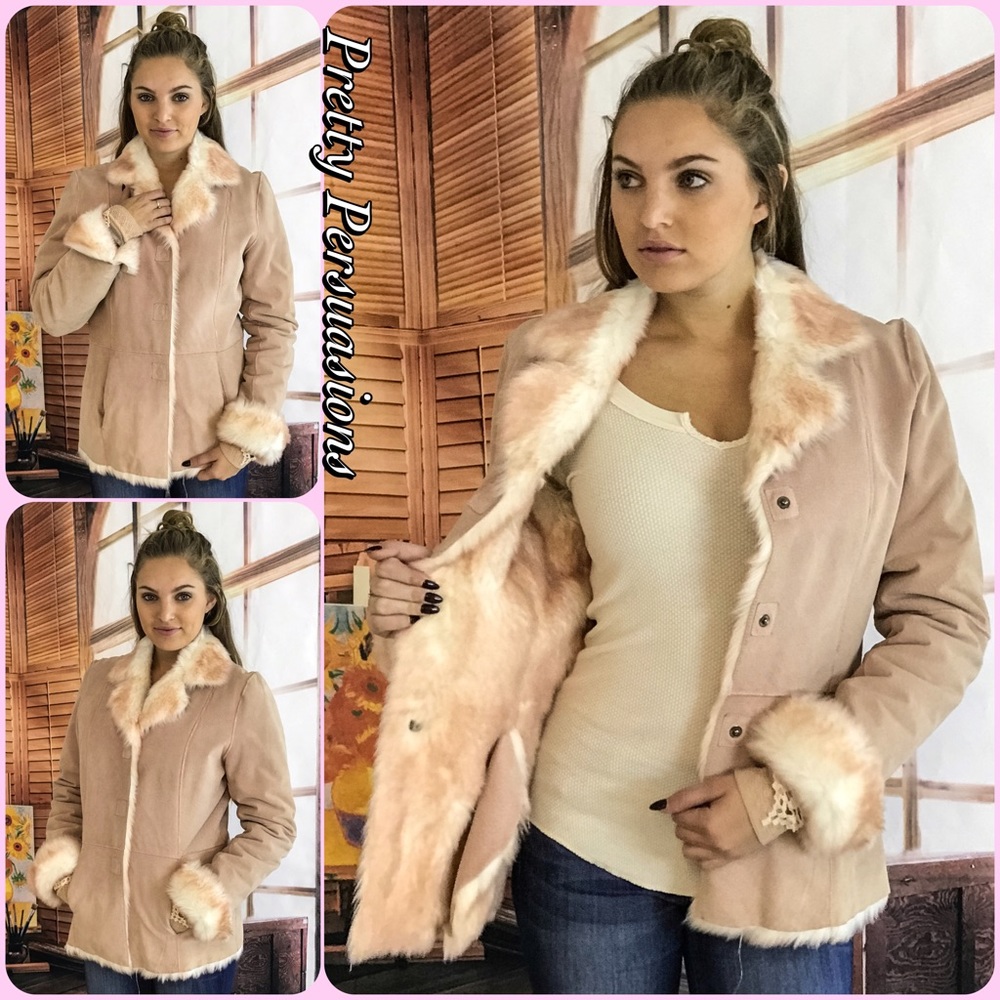 Vintage 90's Faux Fux Lined Leather Jacket - Picture 3 of 5